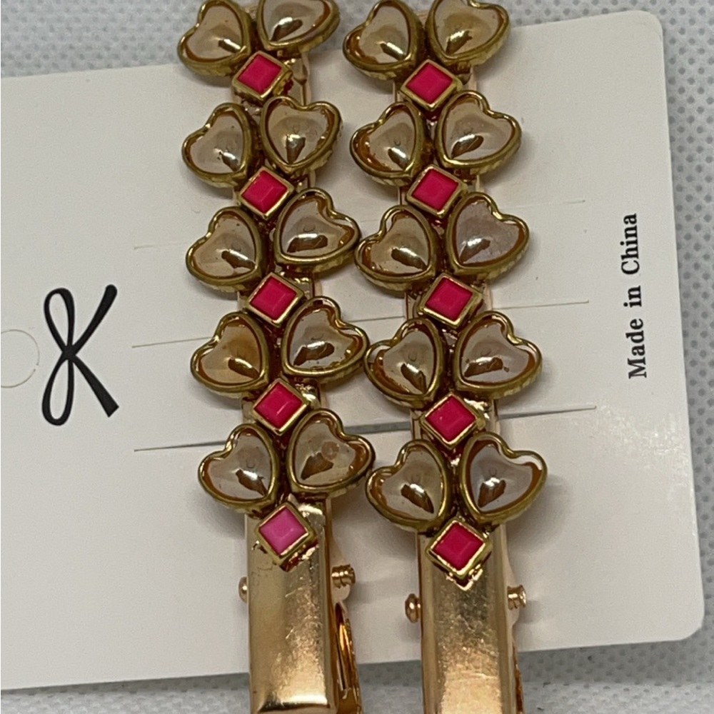 Handmade Heart Hair Clips